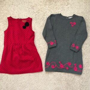 Girls dress, Genuine Kids Red Polka Dot Dress,Jillian’s Closet Grey,100% cotton.